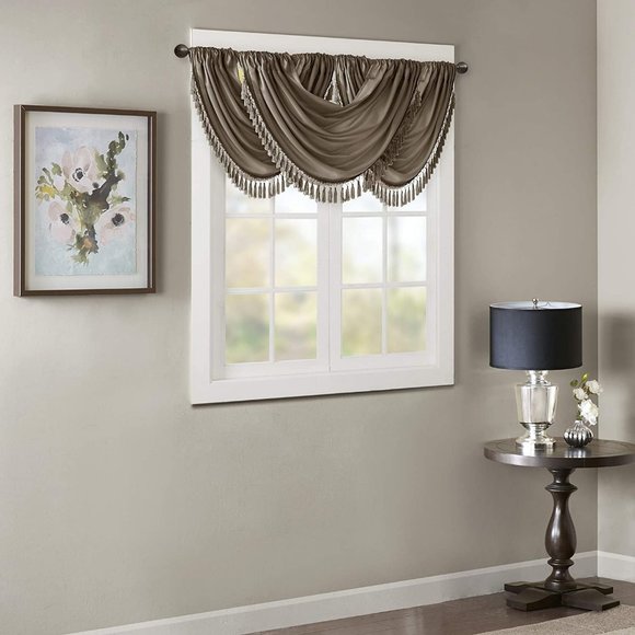 *CLEARANCE*  Elena Waterfall Embellished Rod Pocket Valance - Picture 1 of 4